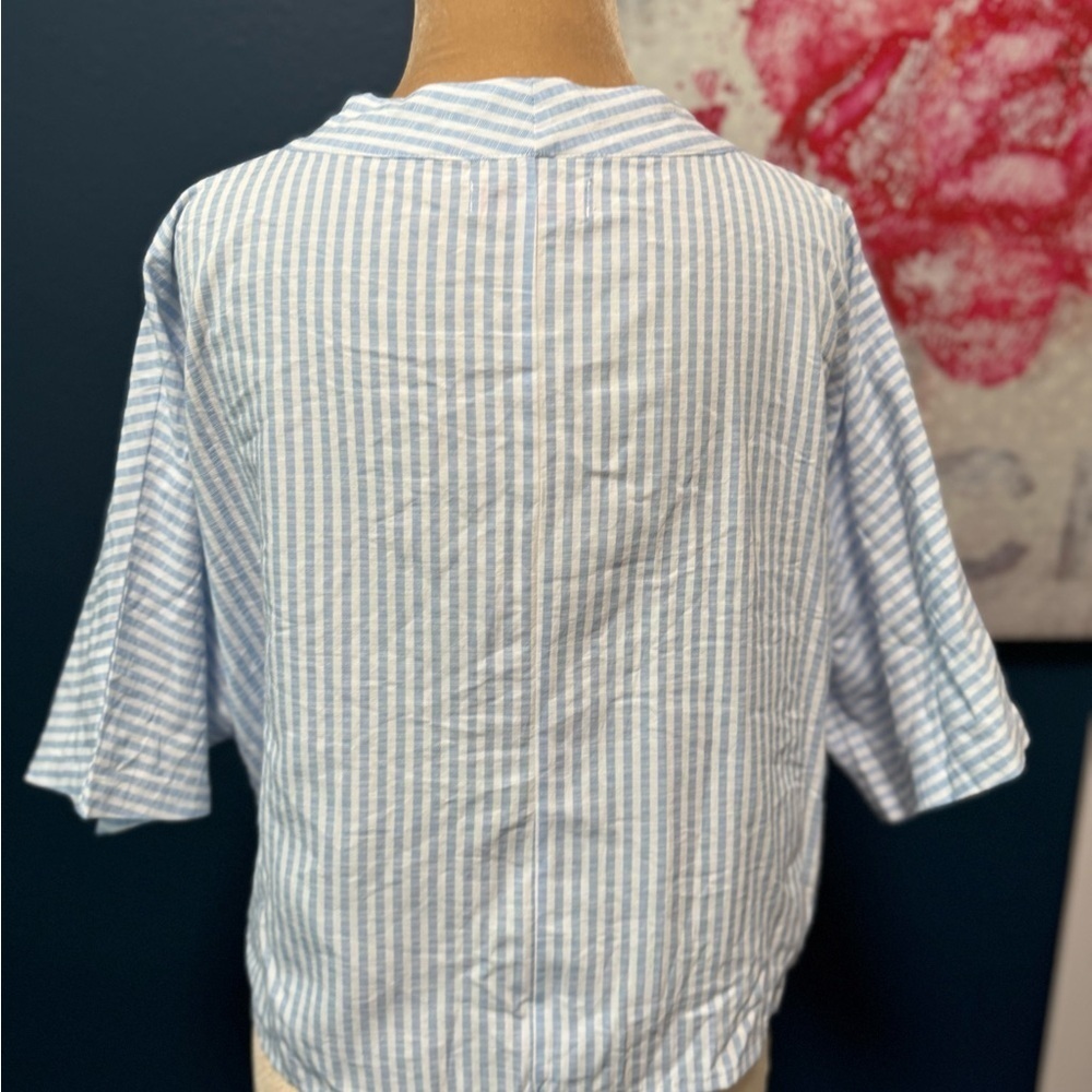 Buddy Love Blue Striped Button-Down Women's Top S - Picture 4 of 9